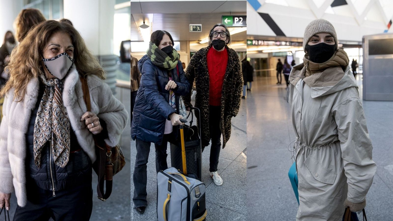 Lolita Flores, Yolanda Ramos, Mario Vaquerizo y Chenoa regresan a Madrid tras el temporal Filomena