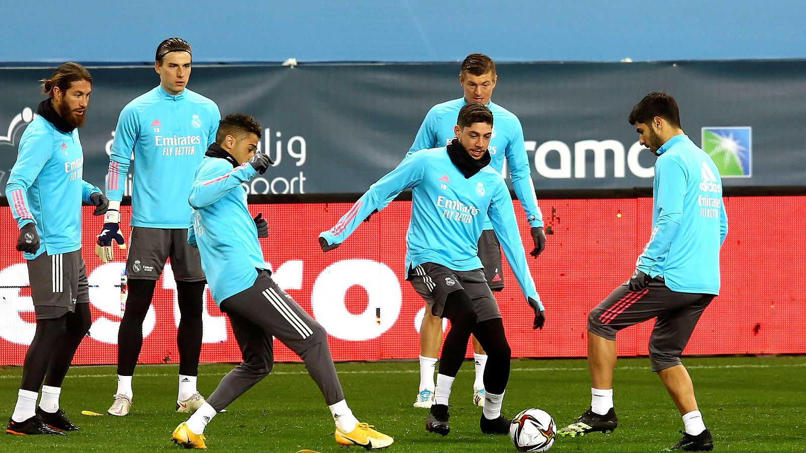 Entrenamiento del Real Madrid para la Supercopa
