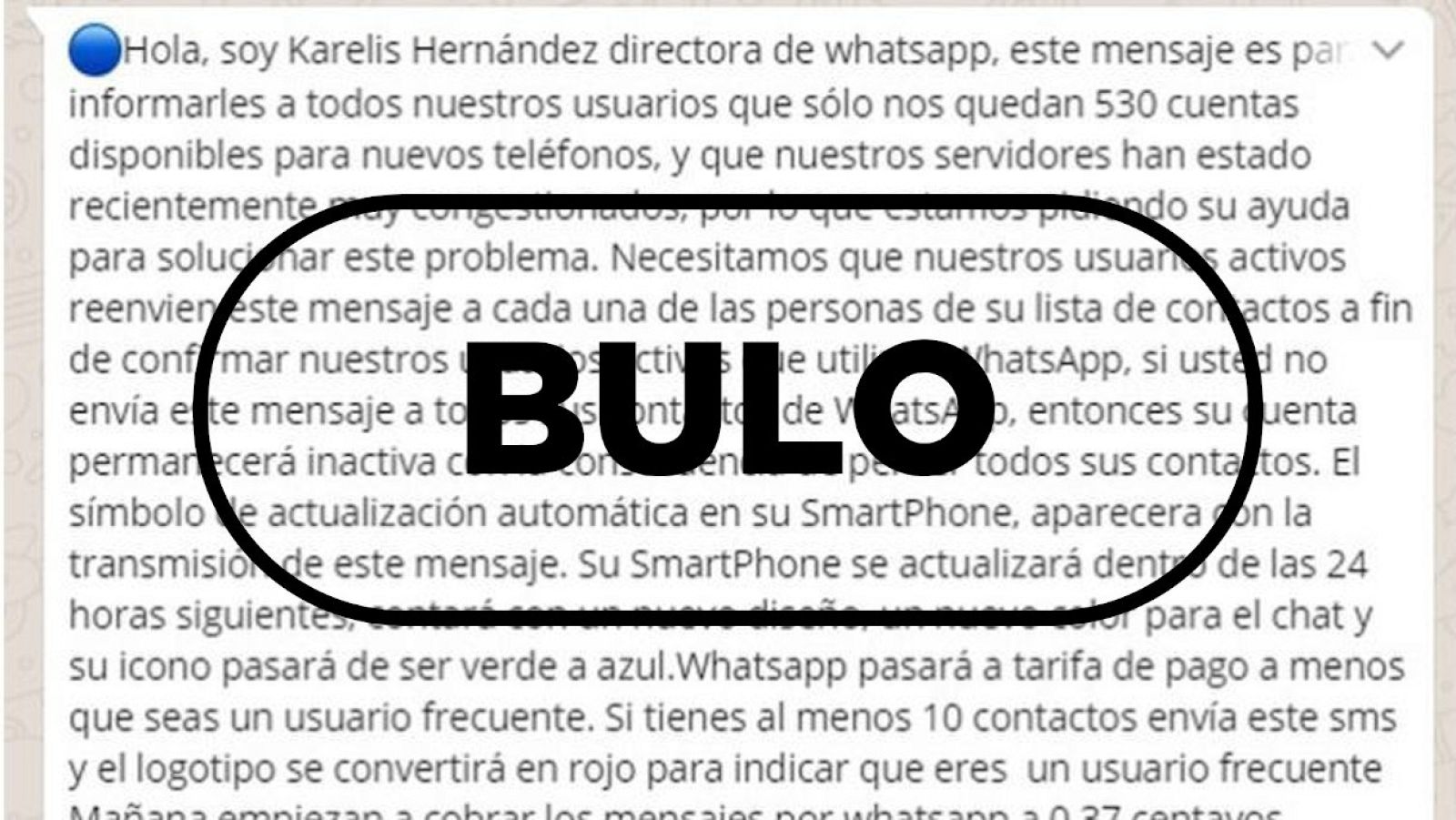 El bulo circula desde 2014 en formato de audio y texto.