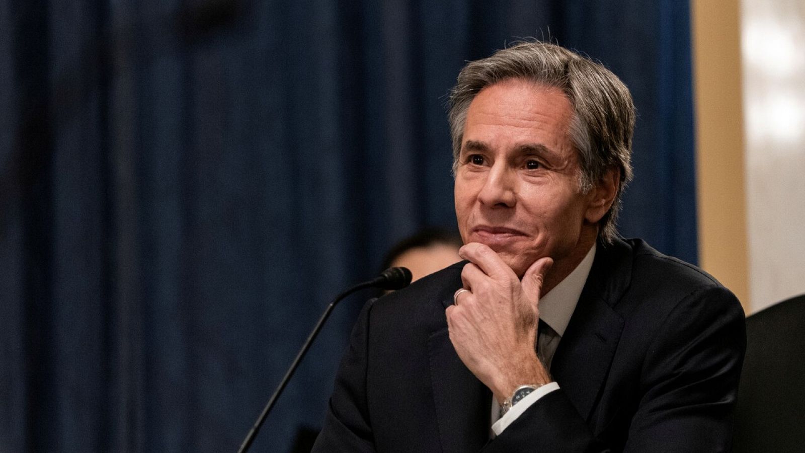 Antony Blinken en la comparecencia en el Senado