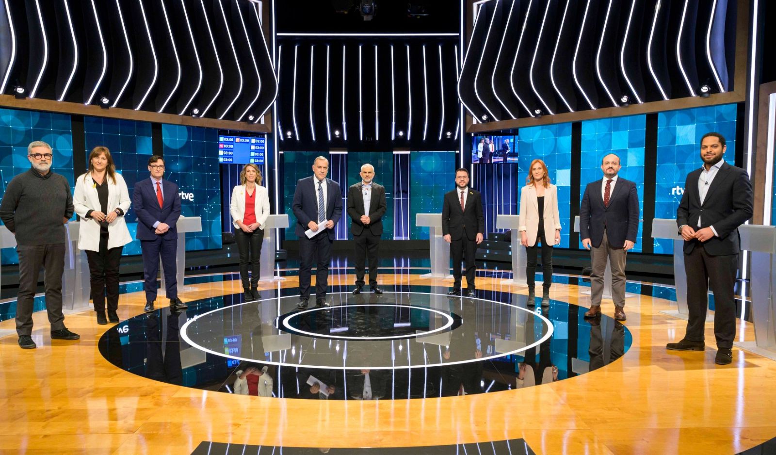 Imagen de los candidatos a las elecciones catalanas en el debate de RTVE.
