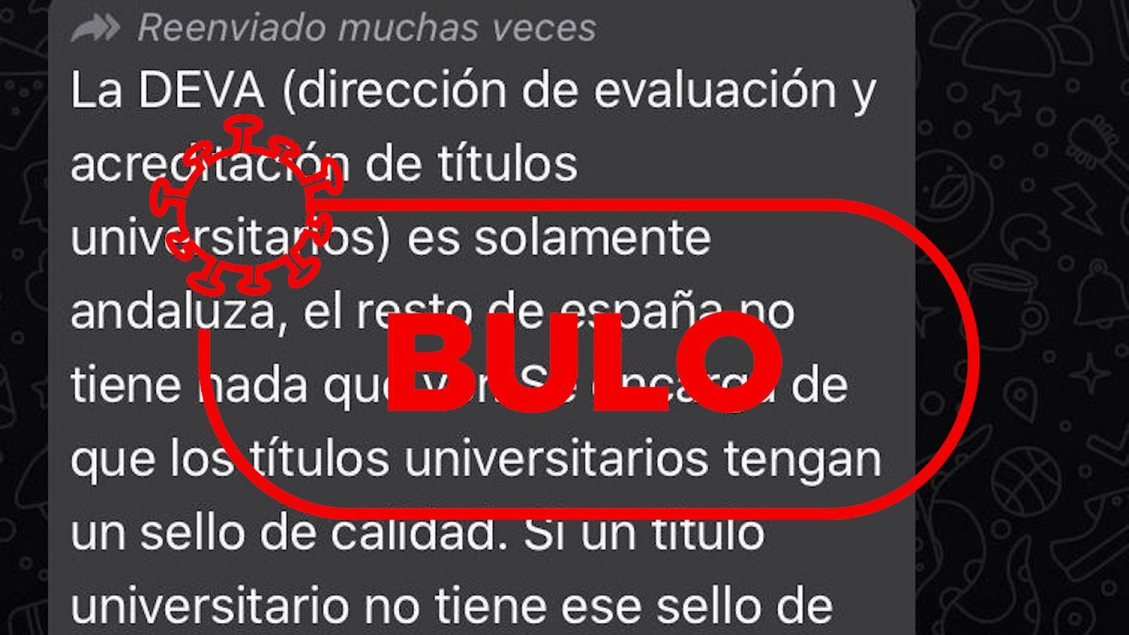 Captura de pantalla con un detalle del mensaje compartido a través de WhatsApp