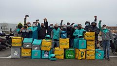 Los 'riders' se manifiestan en contra del borrador de la ley de plataformas digitales que regulará su actividad