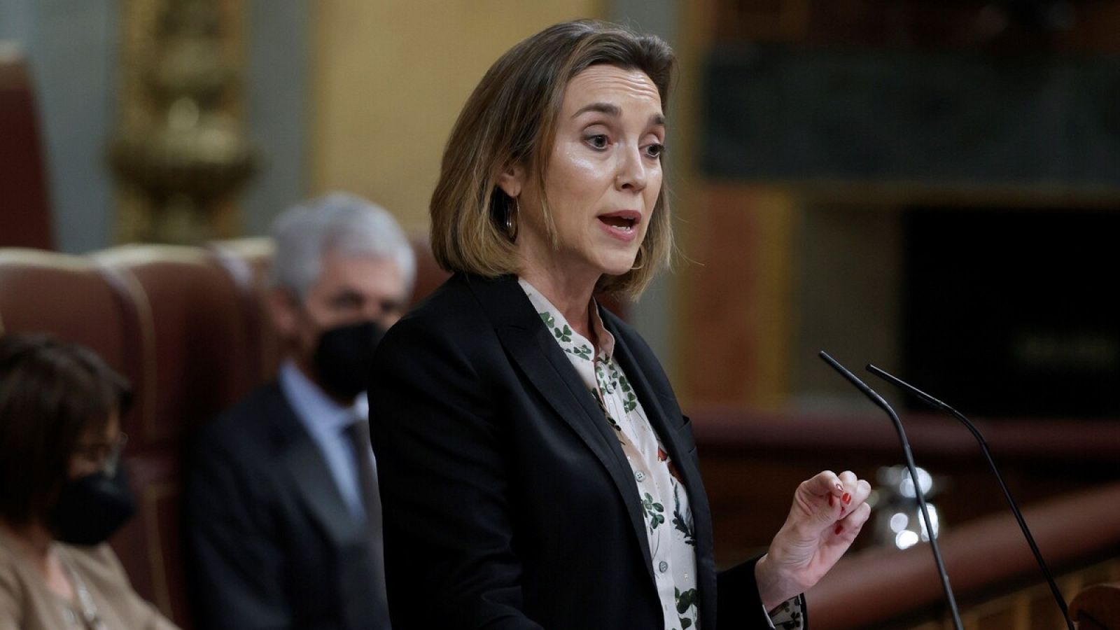 La portavoz popular en el Congreso, Cuca Gamarra, durante su intervención en el pleno