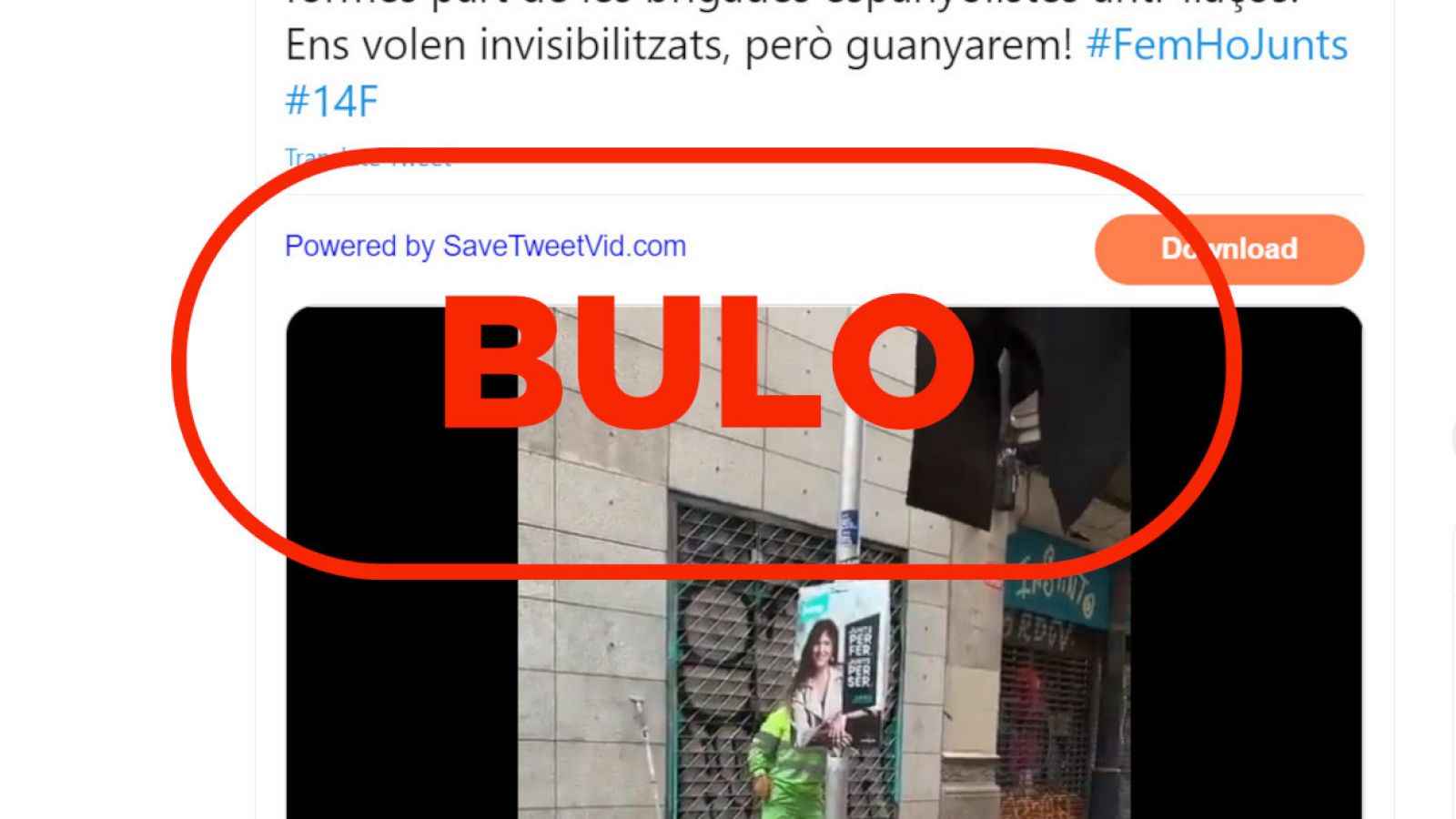 Captura de uno de los tuits con información falsa