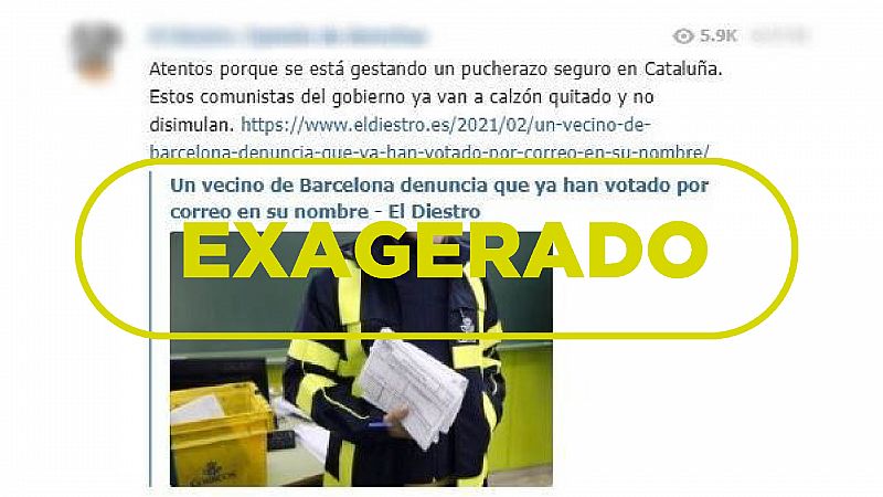 Correos niega que alguien haya votado por un elector en Barcelona