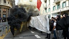 Altercados en la tercera jornada de protestas en Barcelona en apoyo a Pablo Hasel