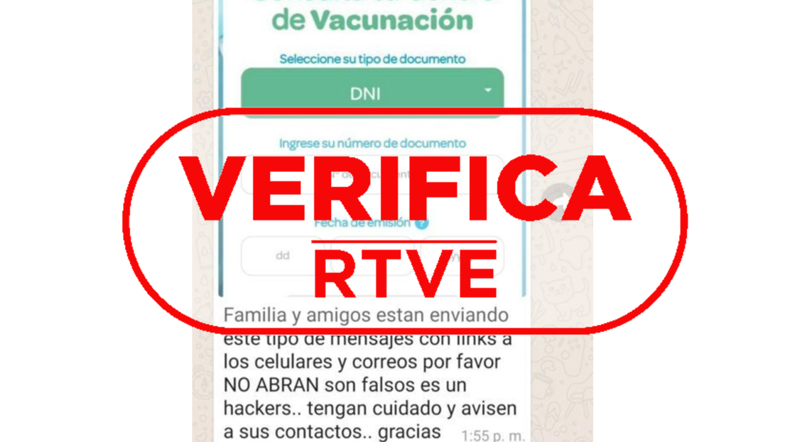 Mensaje recibido en nuestro servicio de WhatsApp