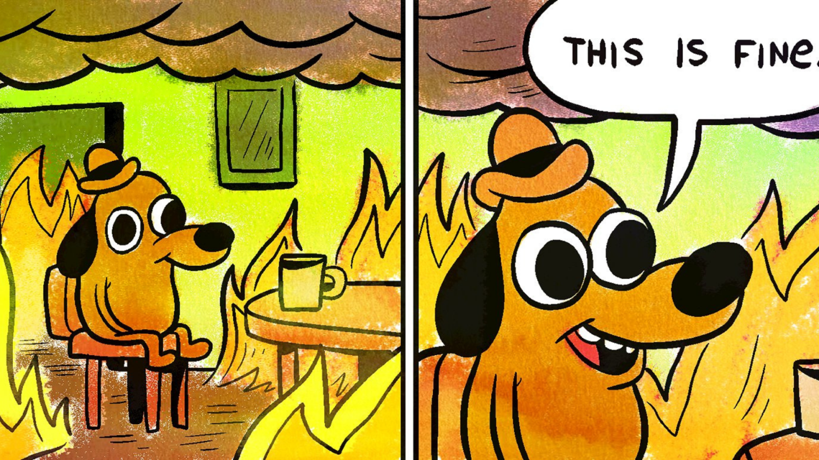 'This is fine' es un meme que forma parte de un webcomic de 2013