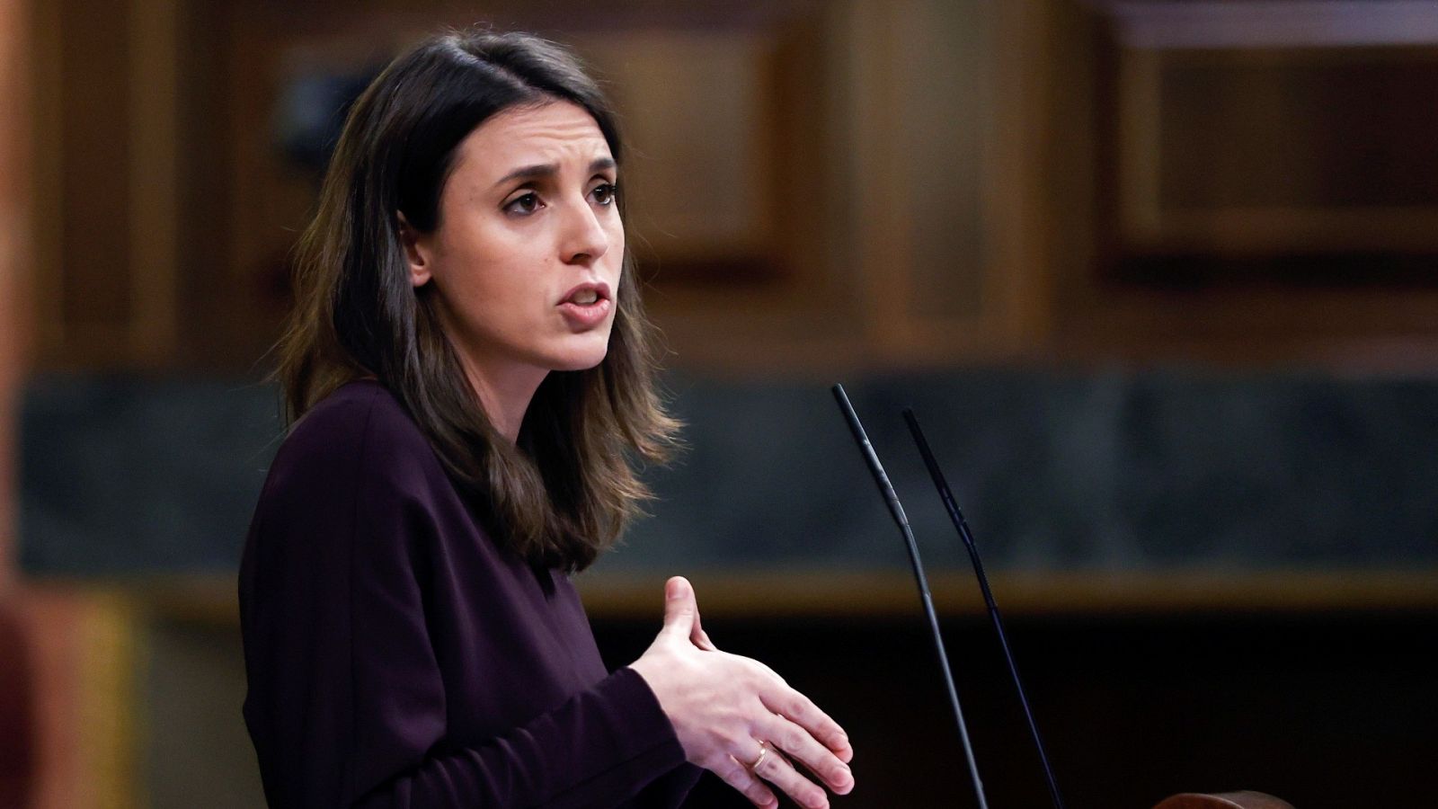 La ministra de Igualdad, Irene Montero, interviene en el Congreso en una imagen de archivo
