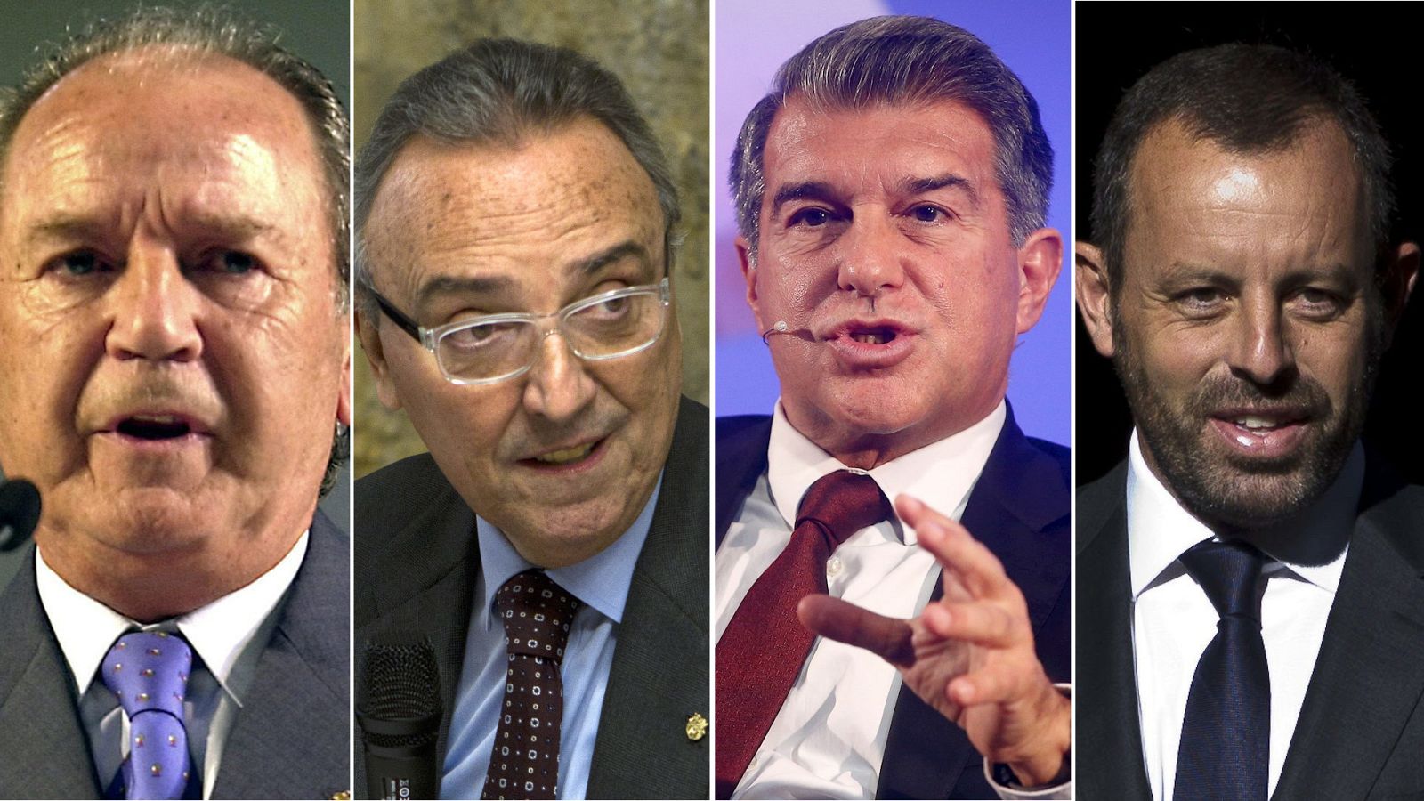 Josep Lluís Nuñez, Joan Gaspart, Joan Laporta y Sandro Rosell