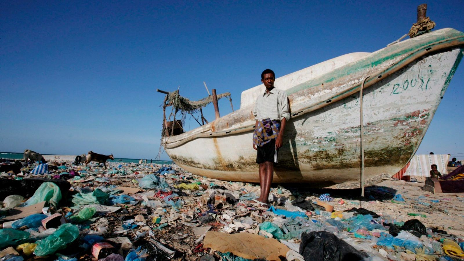 Imagen de archivo de un migrante etíope que intentó cruzar la ruta migratoria entre el Cuerno de África y Yemen
