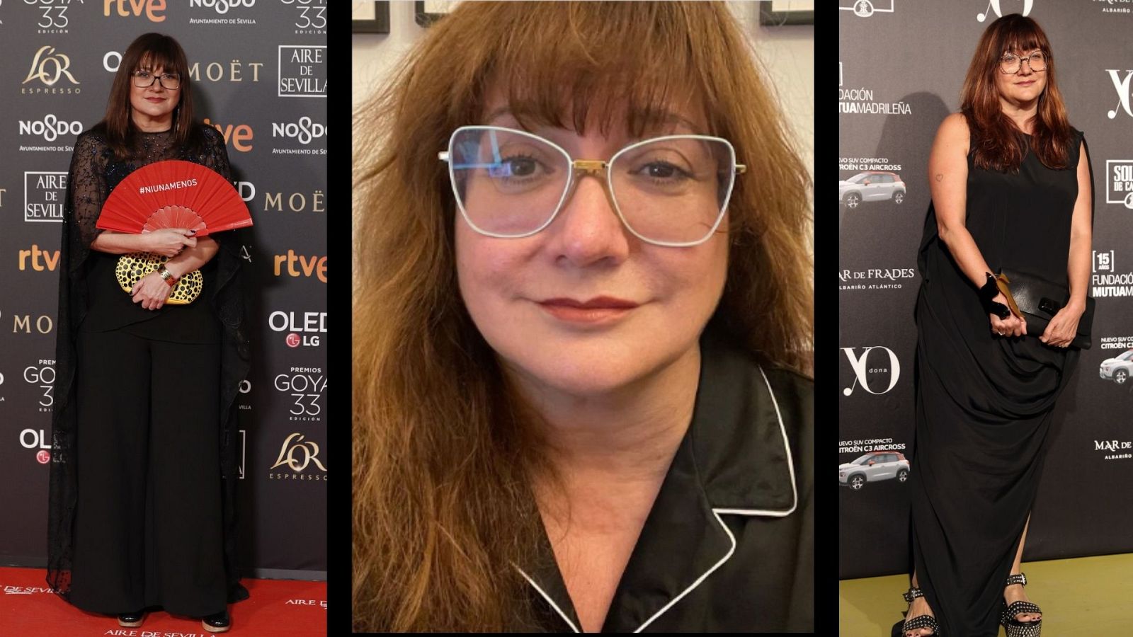 Del traje largo al pijama, el look de Isabel Coixet en los Goya 2021