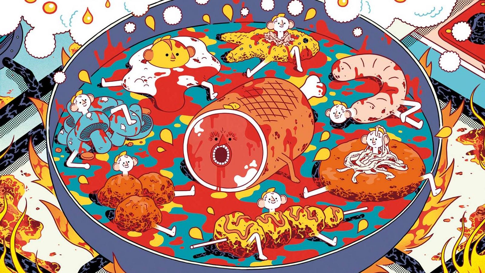 Detalle de la portada de 'Gourmeat'