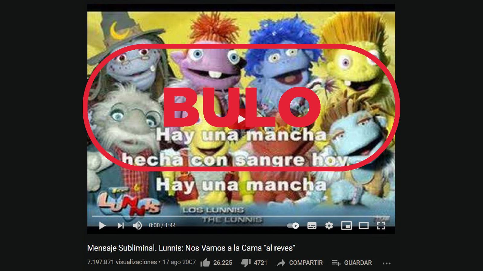 Vídeo con los supuestos mensajes subliminales de Los Lunnis