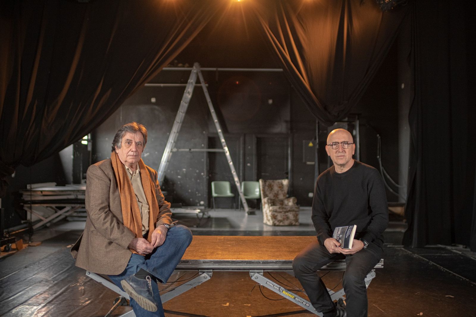 Luis Landero con Óscar López