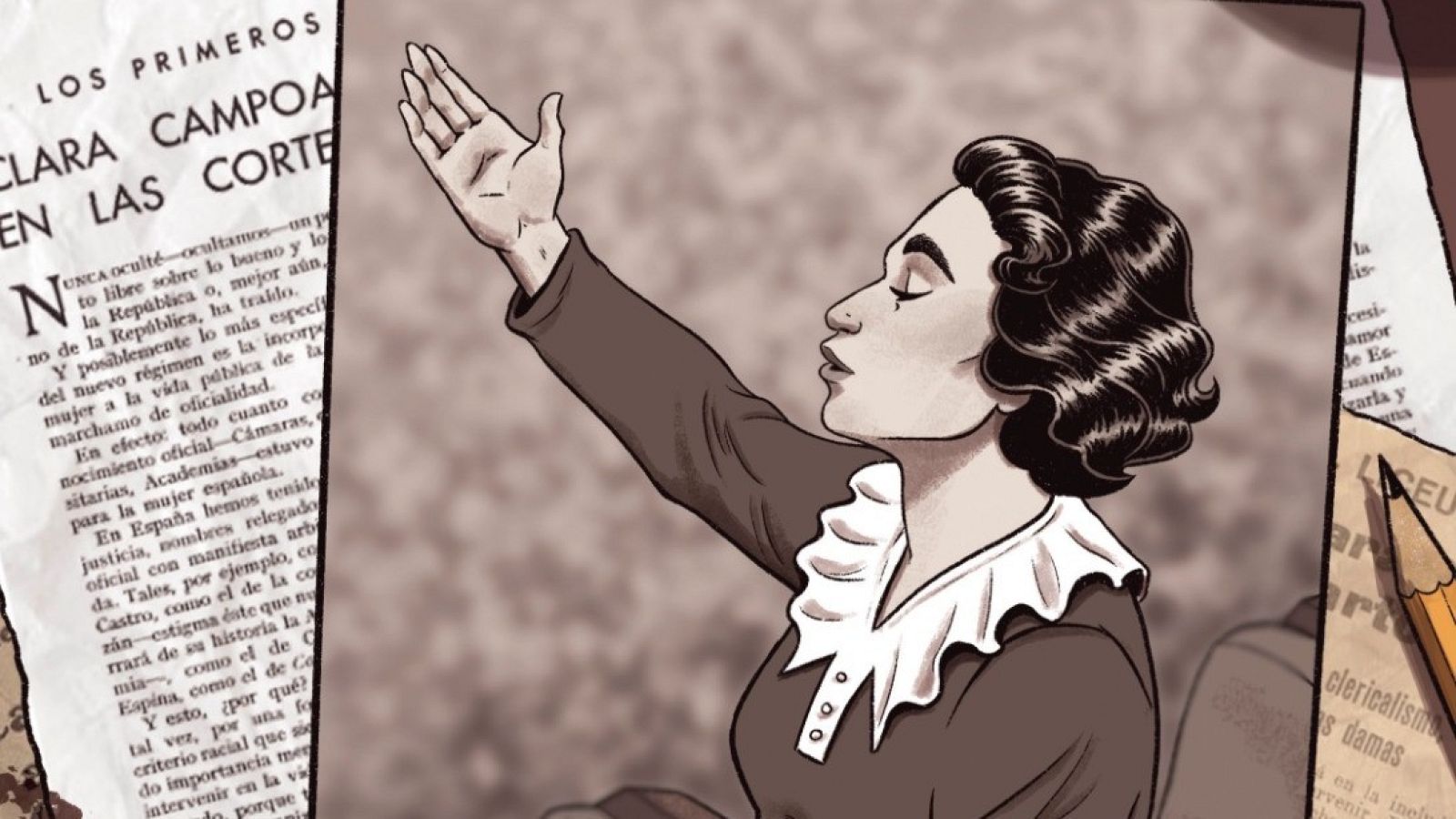 Detalle de la portada de 'Clara Campoamor'