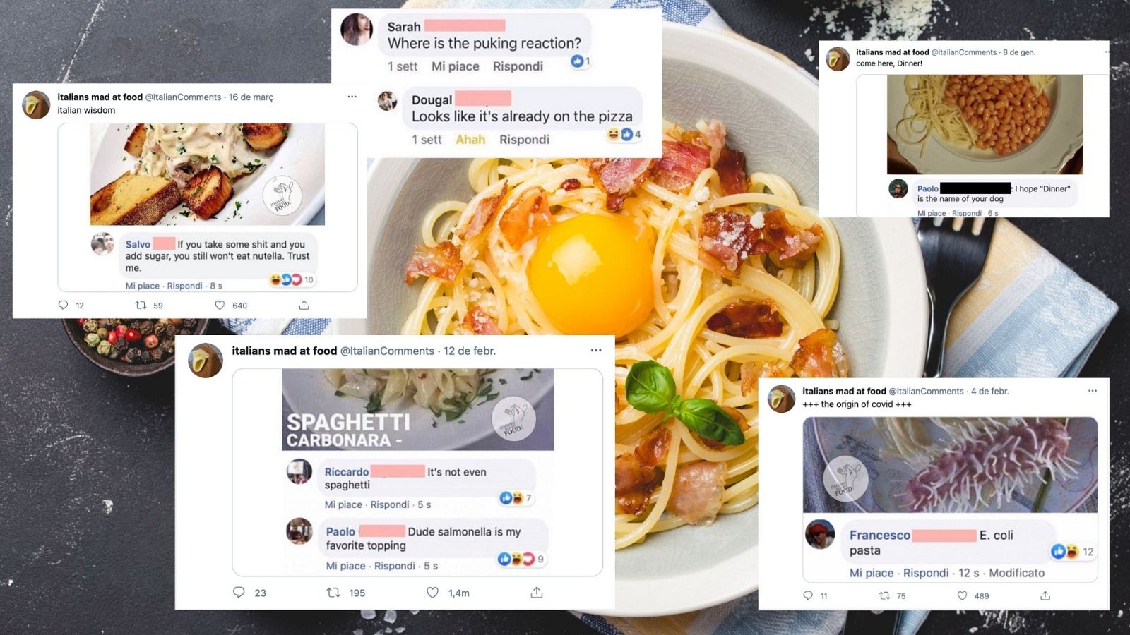 Italians Mad at Food italianos enfurecidos