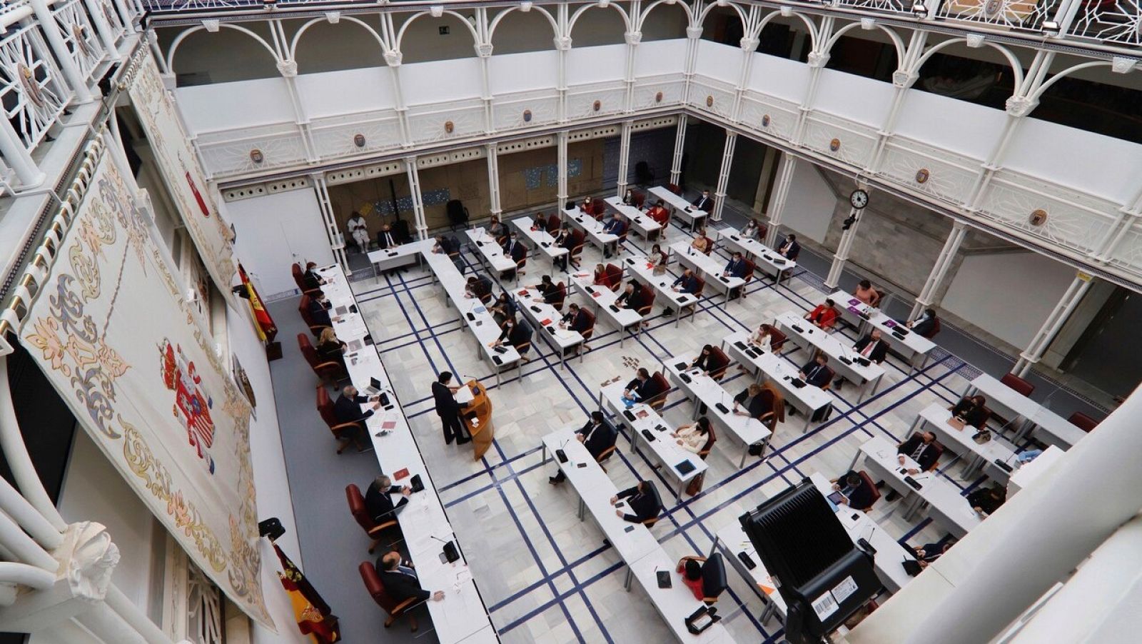 Segunda sesión del pleno de moción de censura presentada por Cs y PSOE contra el Gobierno de coalición de Murcia, celebrado en la Asamblea Regional en Cartagena.