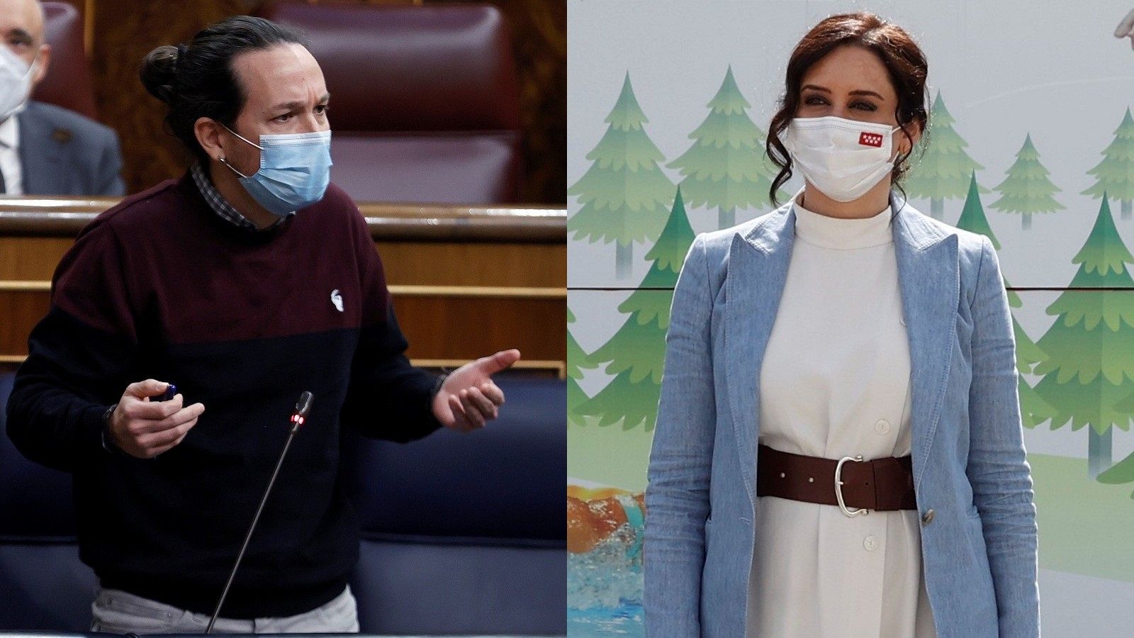 Pablo Iglesias e Isabel Díaz Ayuso