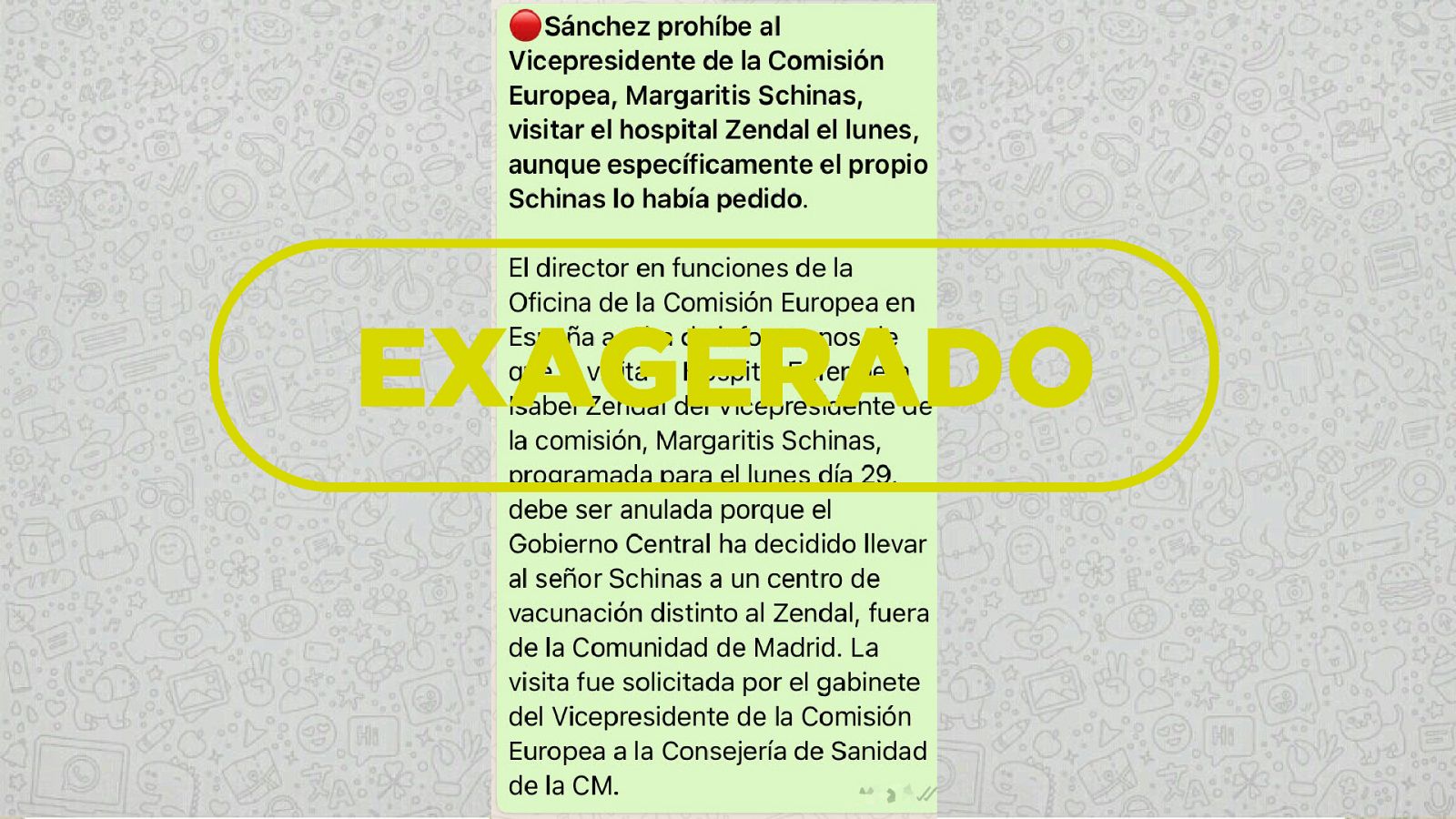 Nota del Gobierno de la CAM sobre la visita europea al Zendal