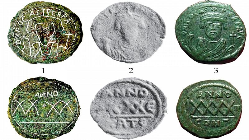 Hallan en Ceuta la primera moneda de época bizantina, acuñada entre el 602 y el 610