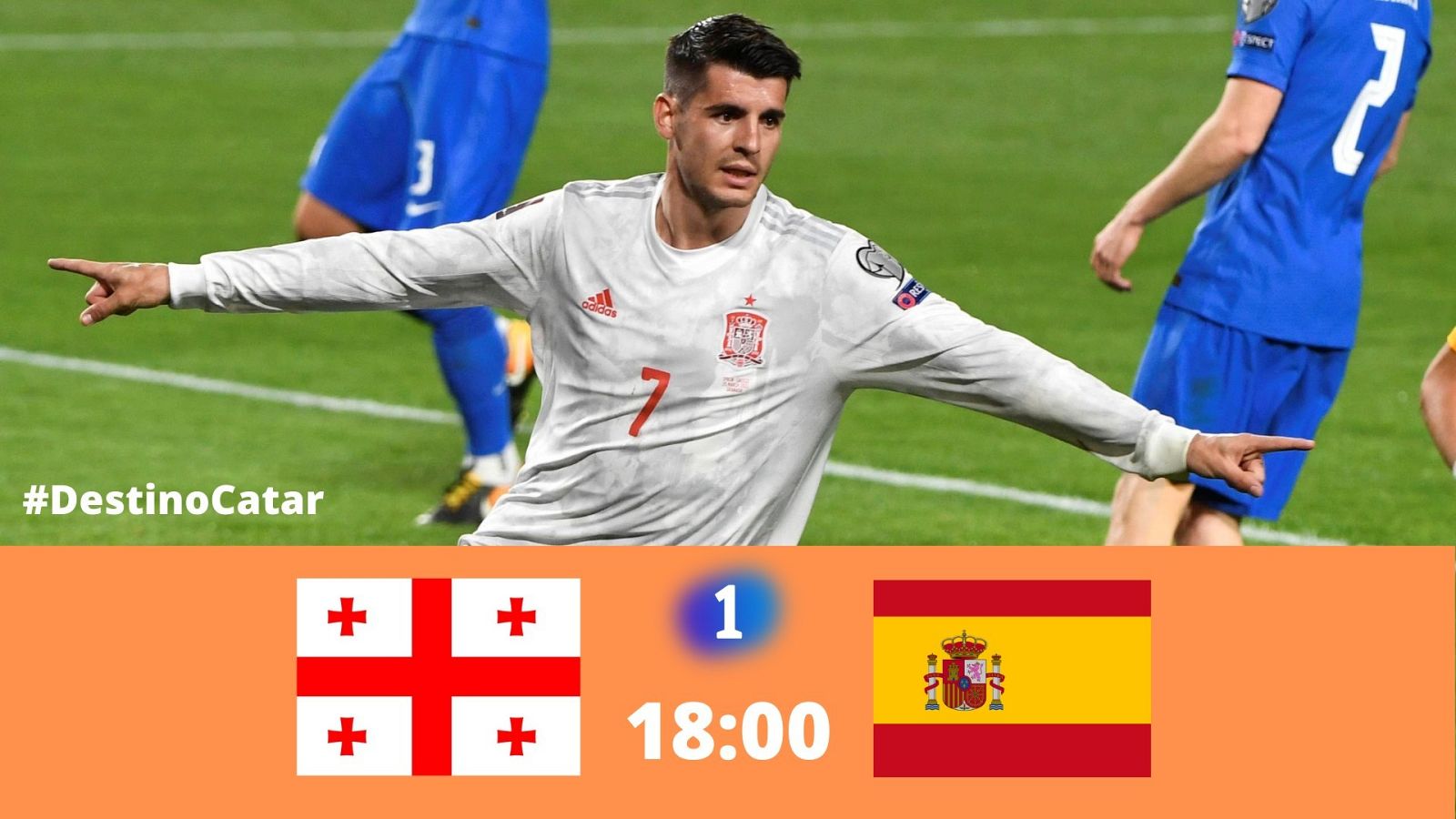 Álvaro Morata celebra un gol ante Grecia