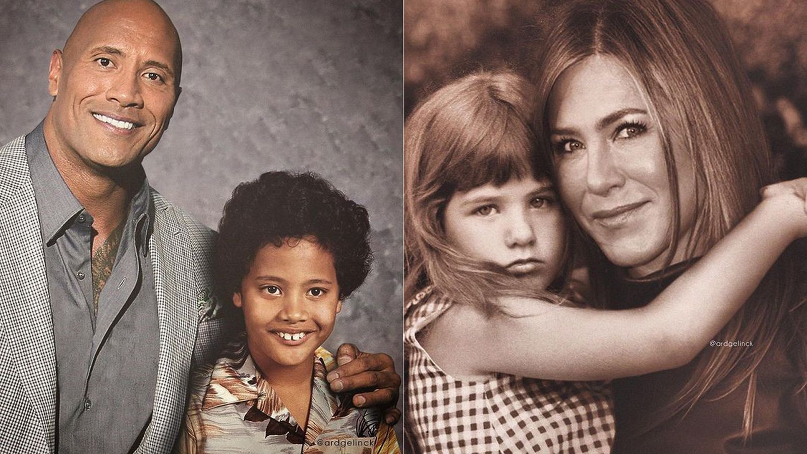 Los famosos posan con su yo más joven