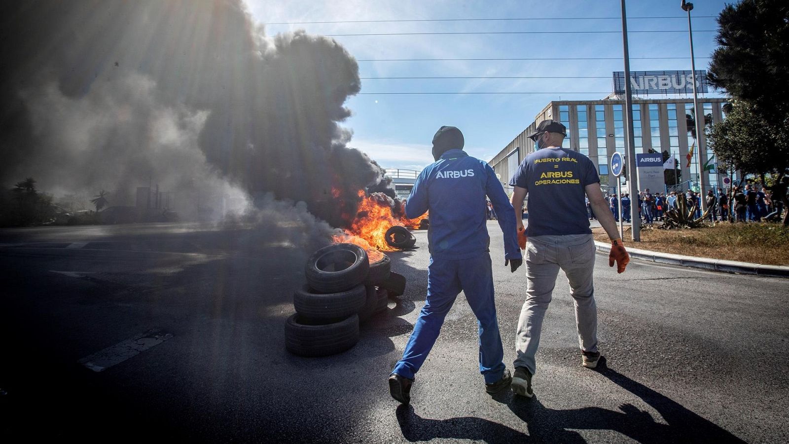 Protestas de los trabajadores de Airbus en Puerto Real