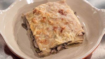 Receta de lasa�a con setas, de Arnau
