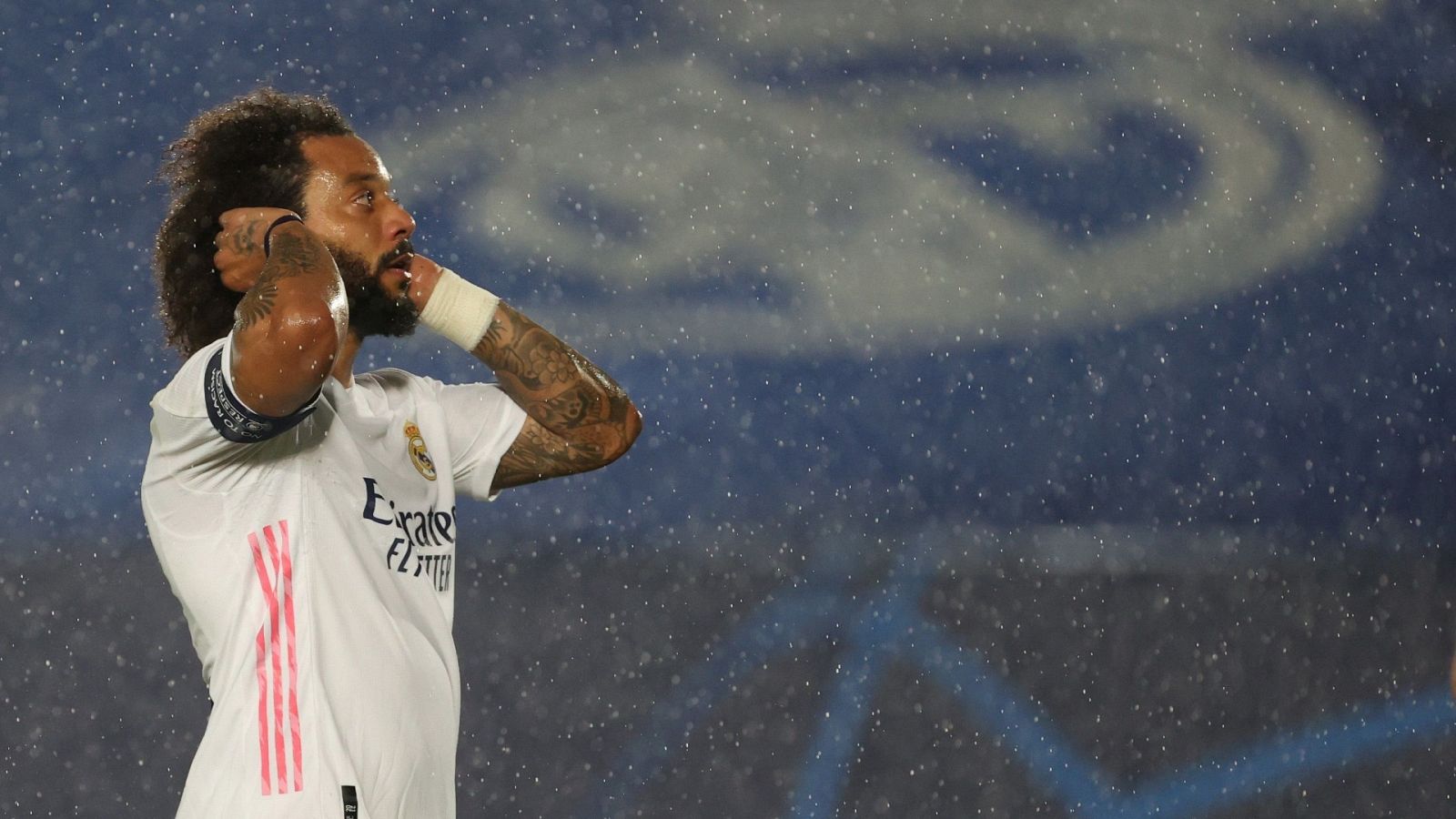 Imagen del jugador del Real Madrid, Marcelo, durante el encuentro ante el Chelsea