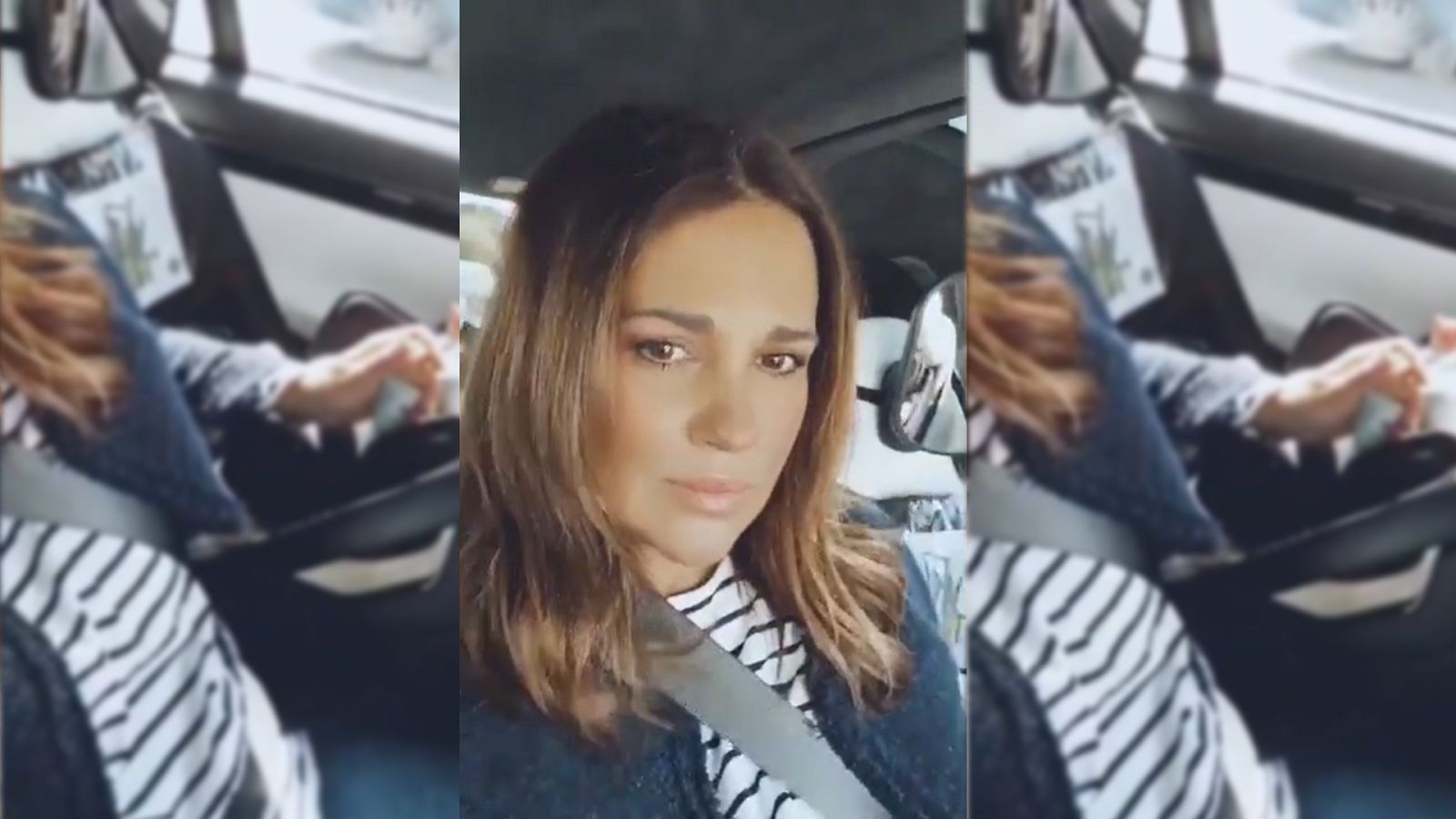 Paula Echevarría va en coche con su hijo Miguel
