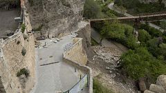 Derrumbe en el acceso a las Casas Colgadas de Cuenca