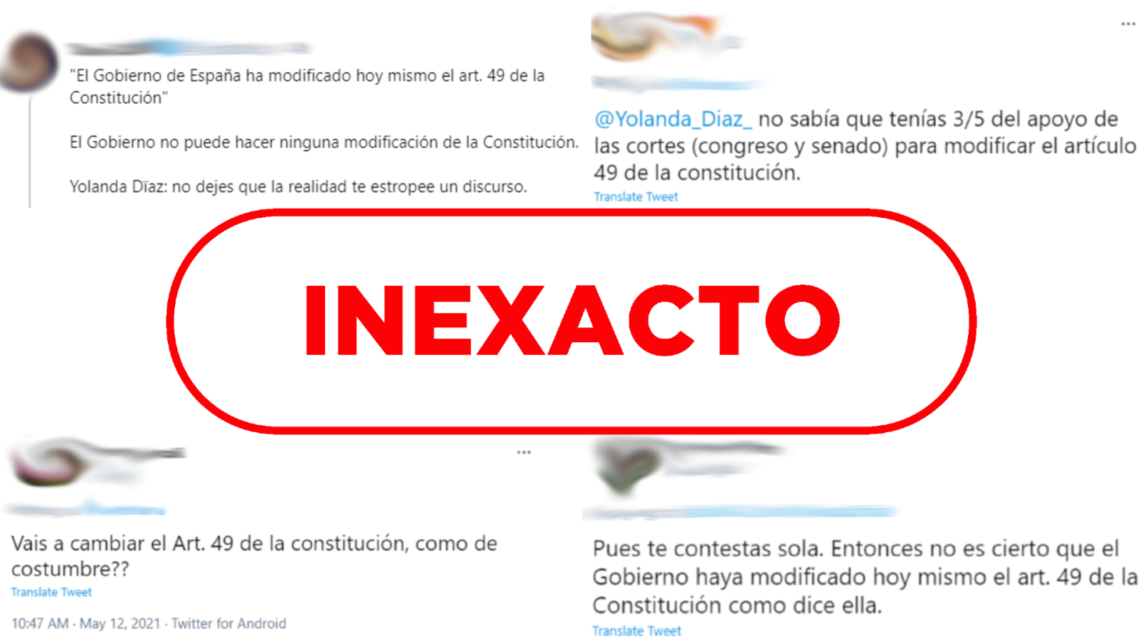 Reacciones en Twitter al error de Yolanda Díaz