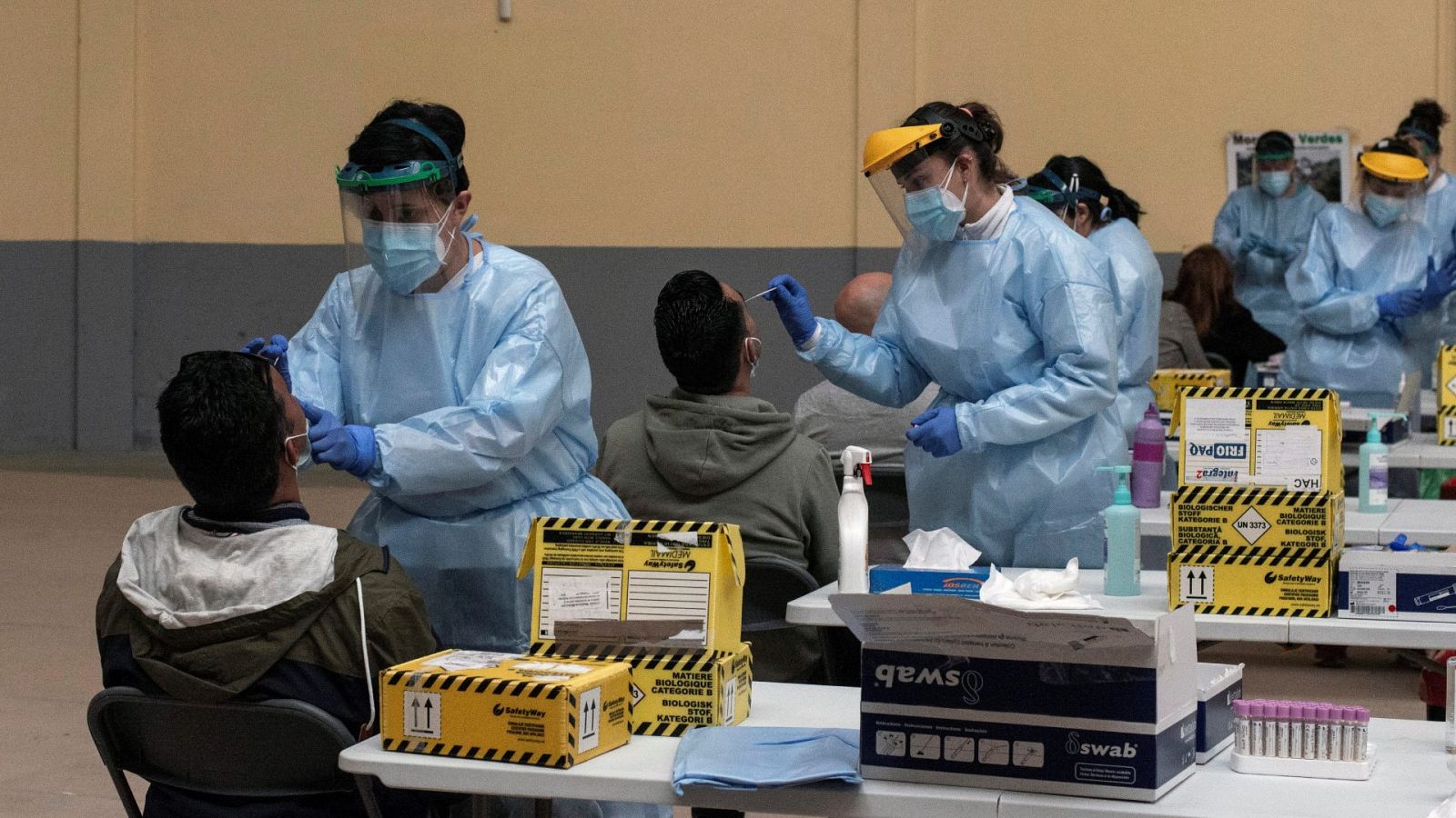 Pruebas PCR durante el cribado realizado a la población en la localidad orensana de Verín