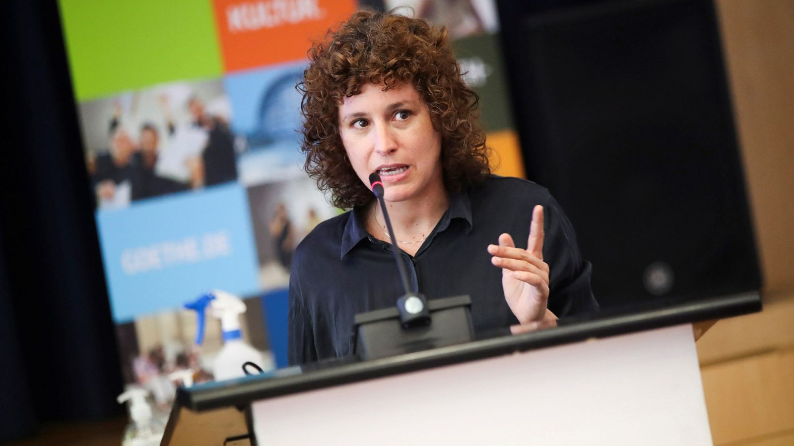 La directora María Pérez Sanz, durante la presentación del Festival de Cine "FilMadrid"