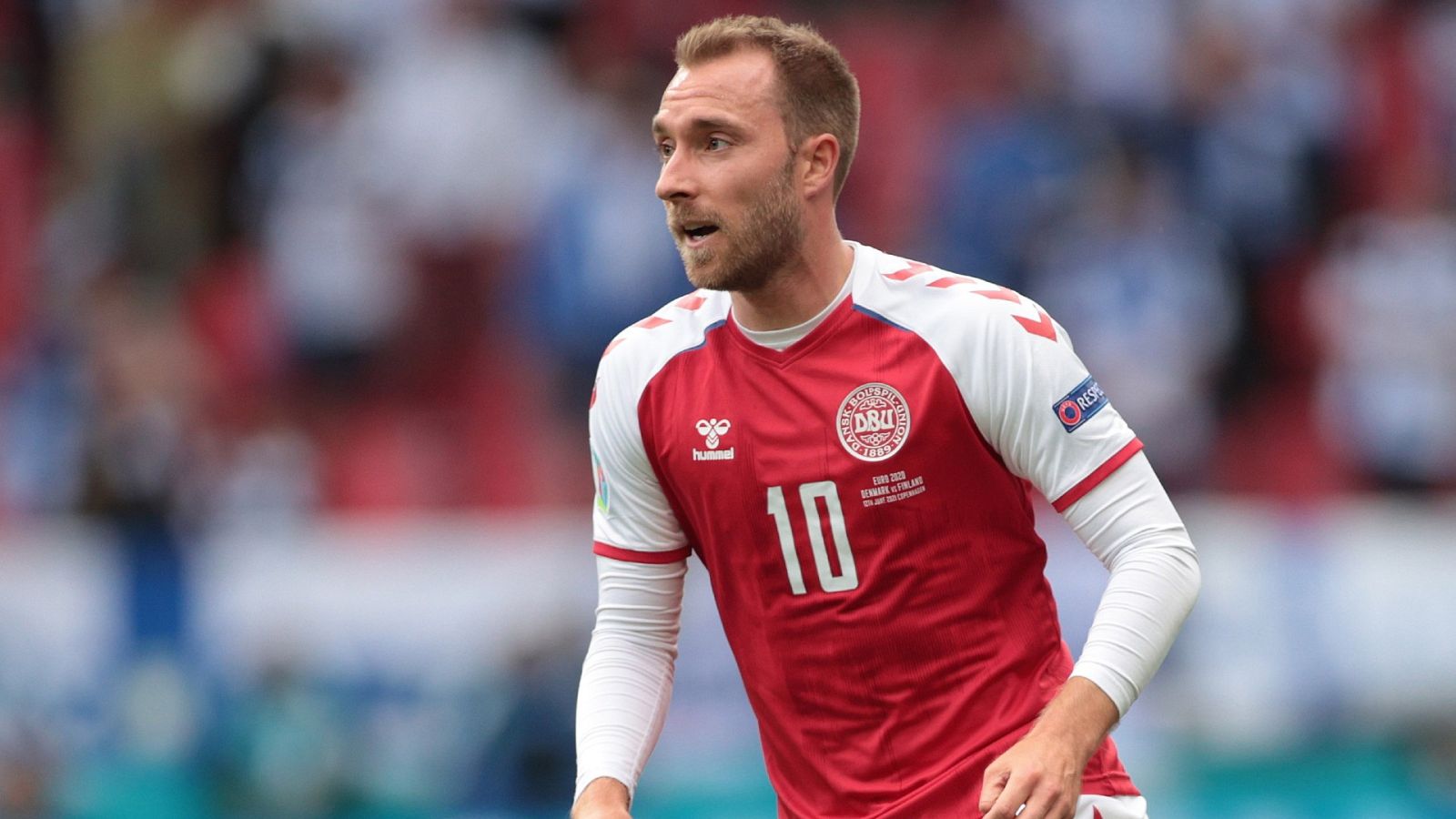 Christian Eriksen durante el encuentro Finlandia-Dinamarca de la Eurocopa