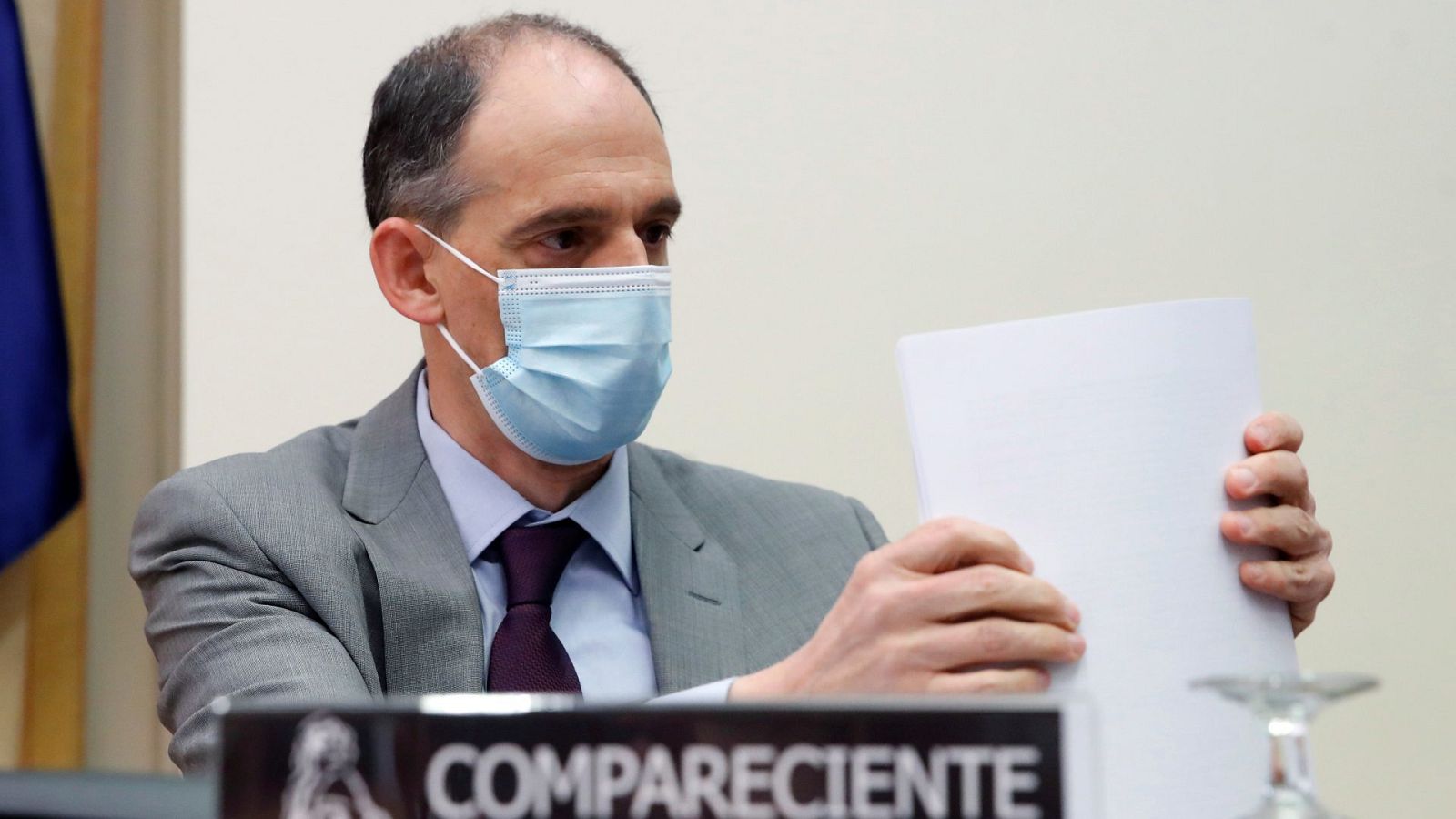 El responsable de la investigación sobre la trama Gürtel, Manuel Morocho, en una comparecencia en el Congreso