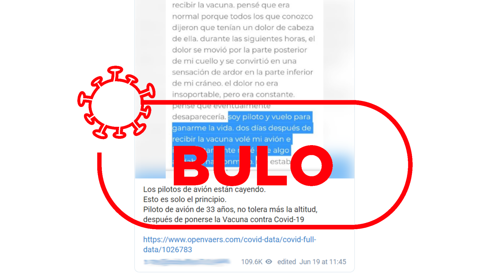 Mensaje falso en Telegram sobre los pilotos de avión