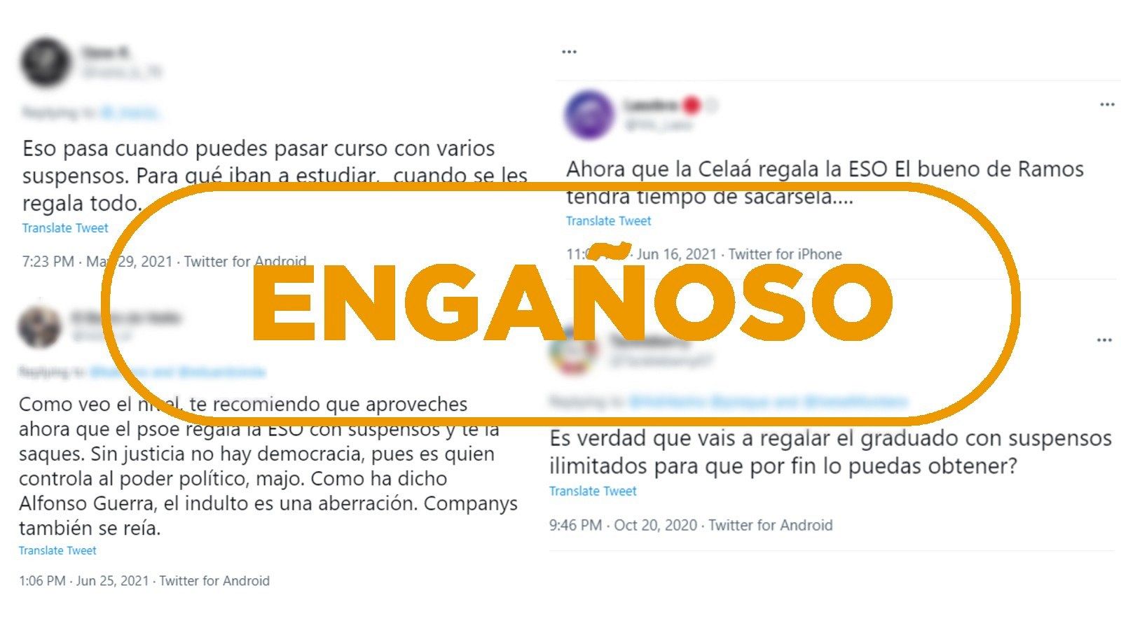 Varias publicaciones de Twitter hablan sobre los presuntos 'suspensos ilimitados' en la ESO.