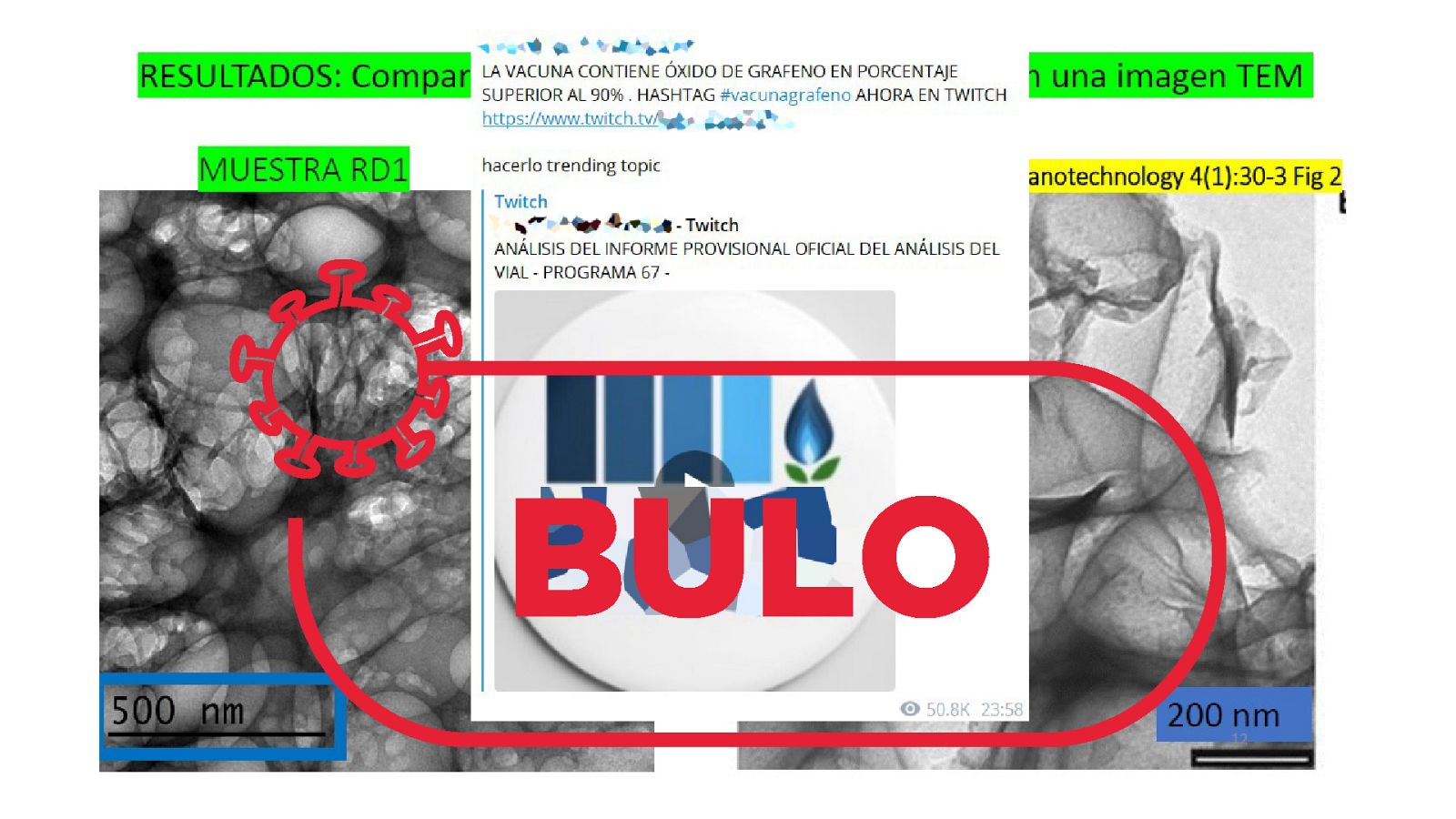 Las imágenes del informe a partir del que se construye el bulo de que hay grafeno en la vacuna