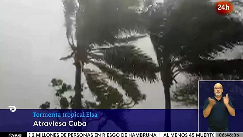 La tormenta tropical Elsa avanza hacia el centro de Cuba tras su paso por provincias del sureste