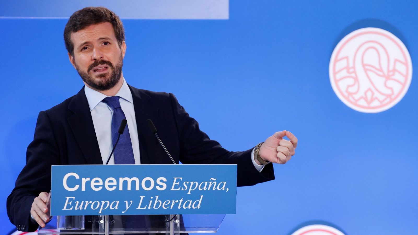 El líder del PP, Pablo Casado