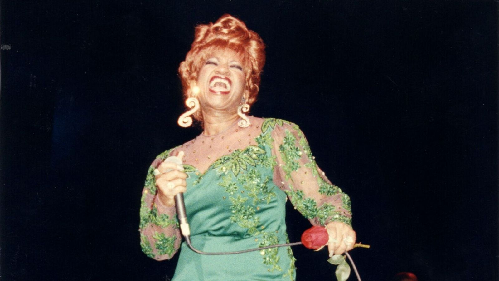 Celia Cruz durante uno de sus conciertos