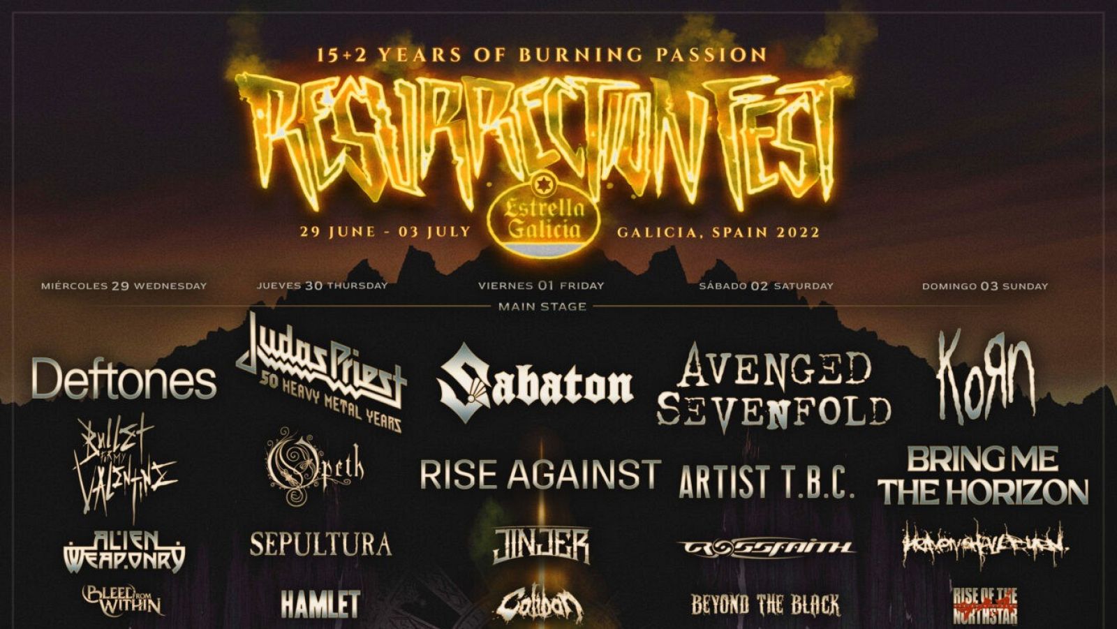 Resurrection Fest durará 5 días en 2022 y presenta su cartel completo