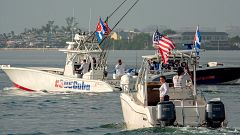 Con retraso y solo cuatro botes, parte de Miami la flotilla de apoyo a Cuba