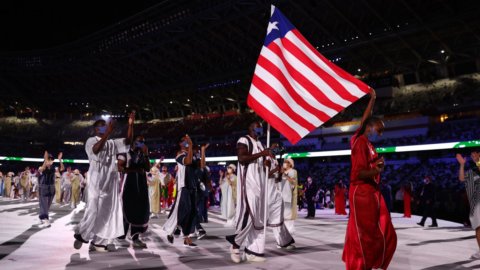 El equipo de Liberia luce los uniformes unisex de Telfar en Tokyo 2020