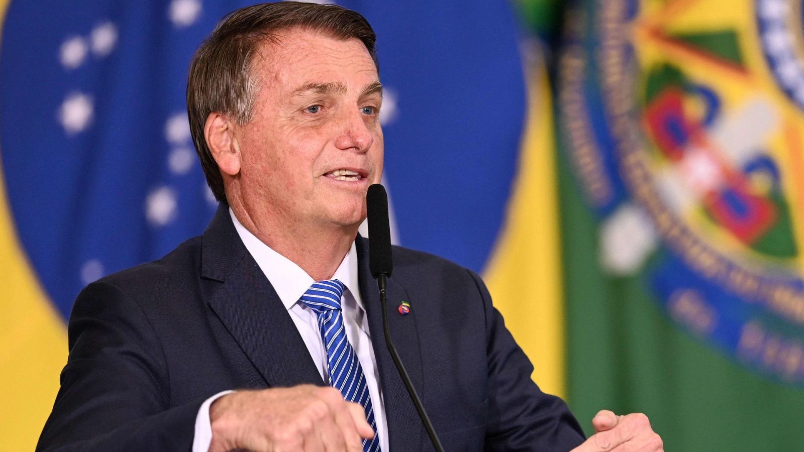 El presidente brasileño Jair Bolsonaro durante un discurso