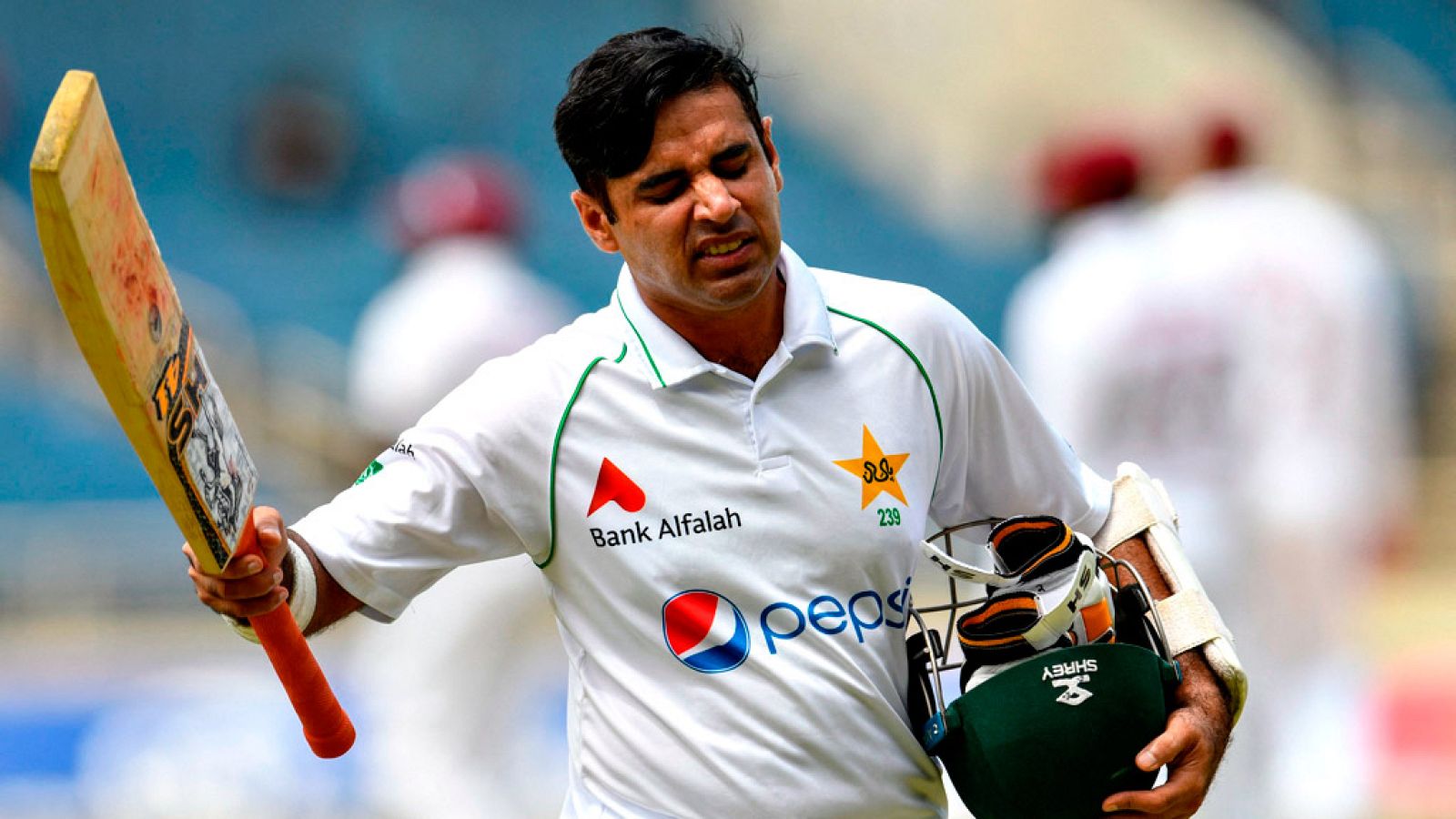 Imagen del jugador de Pakistán Abid Ali durante un partido de cricket.