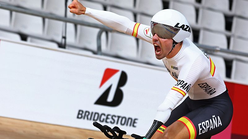 Alfonso Cabello, oro en la contrarreloj de 1.000 metros de ciclismo en pista 